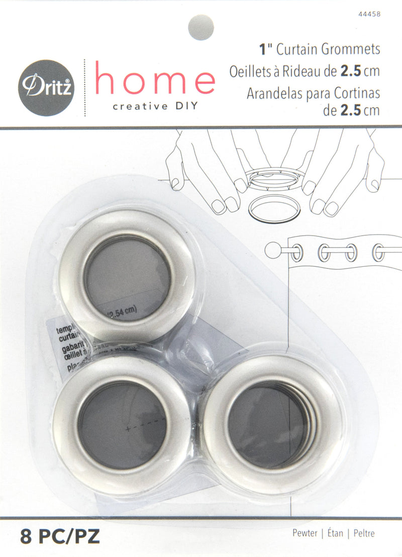 Load image into Gallery viewer, 44458|Dritz 1" Plastic Curtain Grommets, Pewter, 8 Sets
