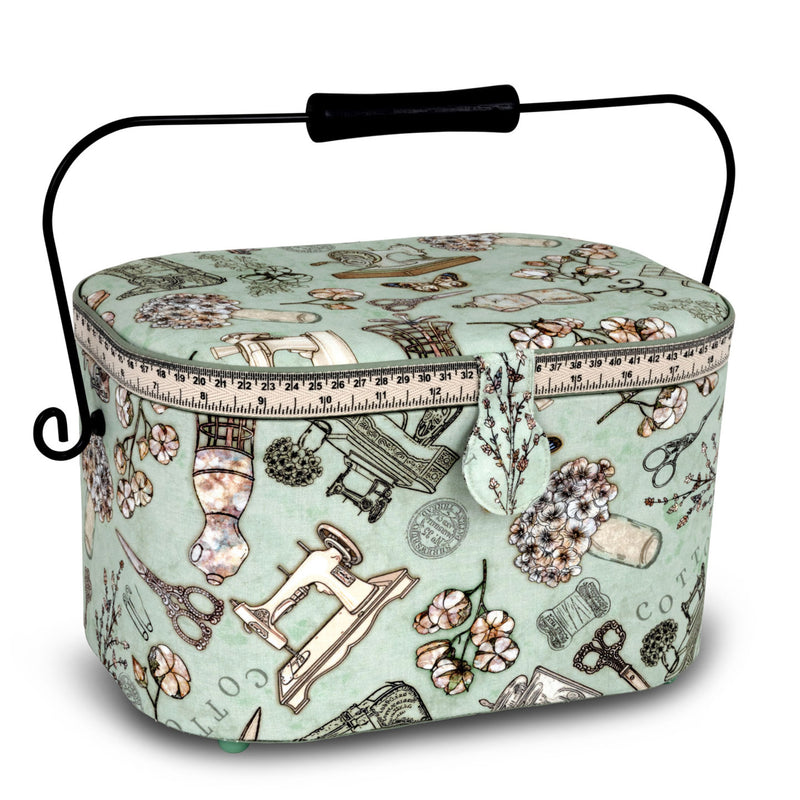 Load image into Gallery viewer, Z10332-211|Dritz Oval Sewing Basket with Metal Handle, Large