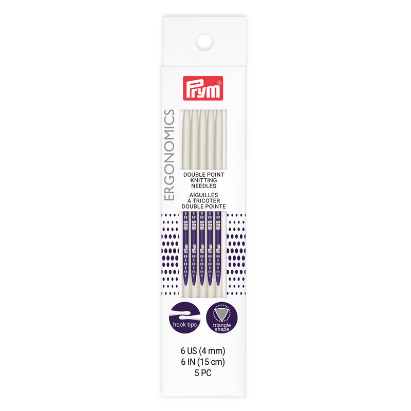 Load image into Gallery viewer, 57070|Prym 6" Ergonomic Double Point Knitting Needles, US 6 (4mm)