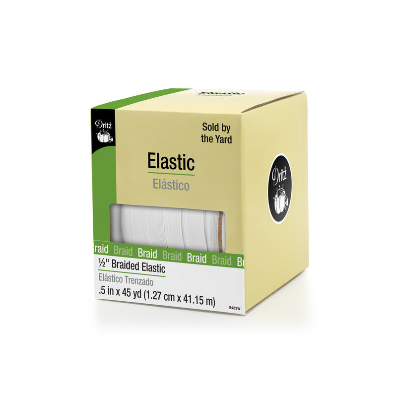 Load image into Gallery viewer, 9432W|Dritz 1/2" White Braided Elastic, 45 yd