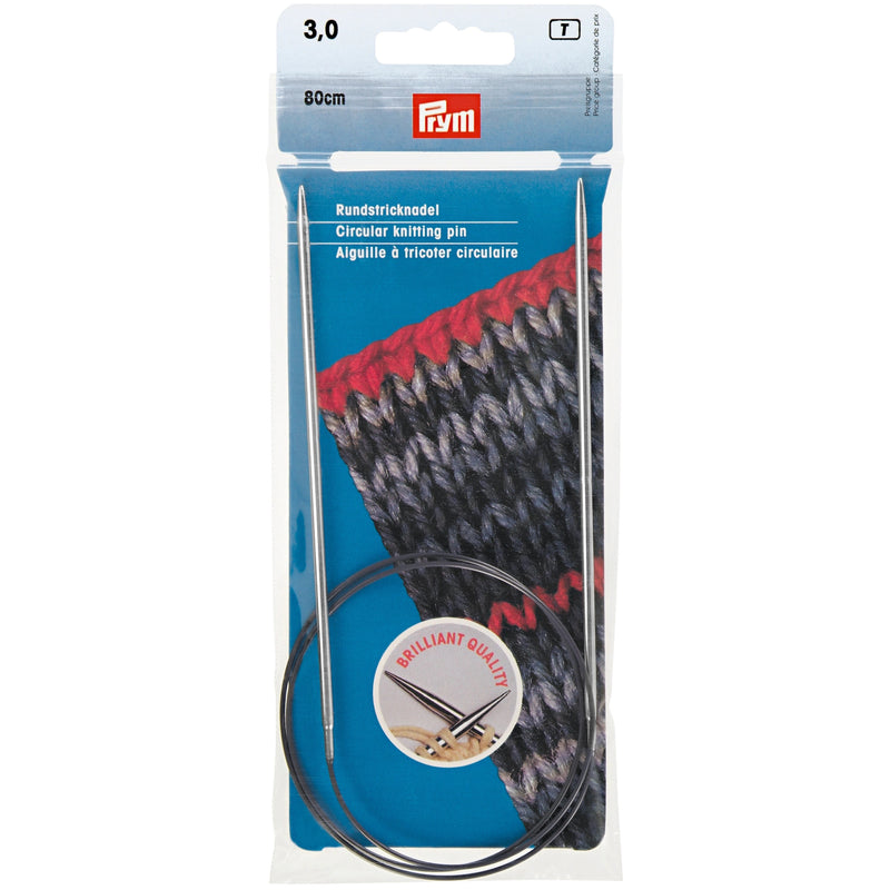 Load image into Gallery viewer, 212124|Prym 32" Circular Brass Knitting Needles, 3mm