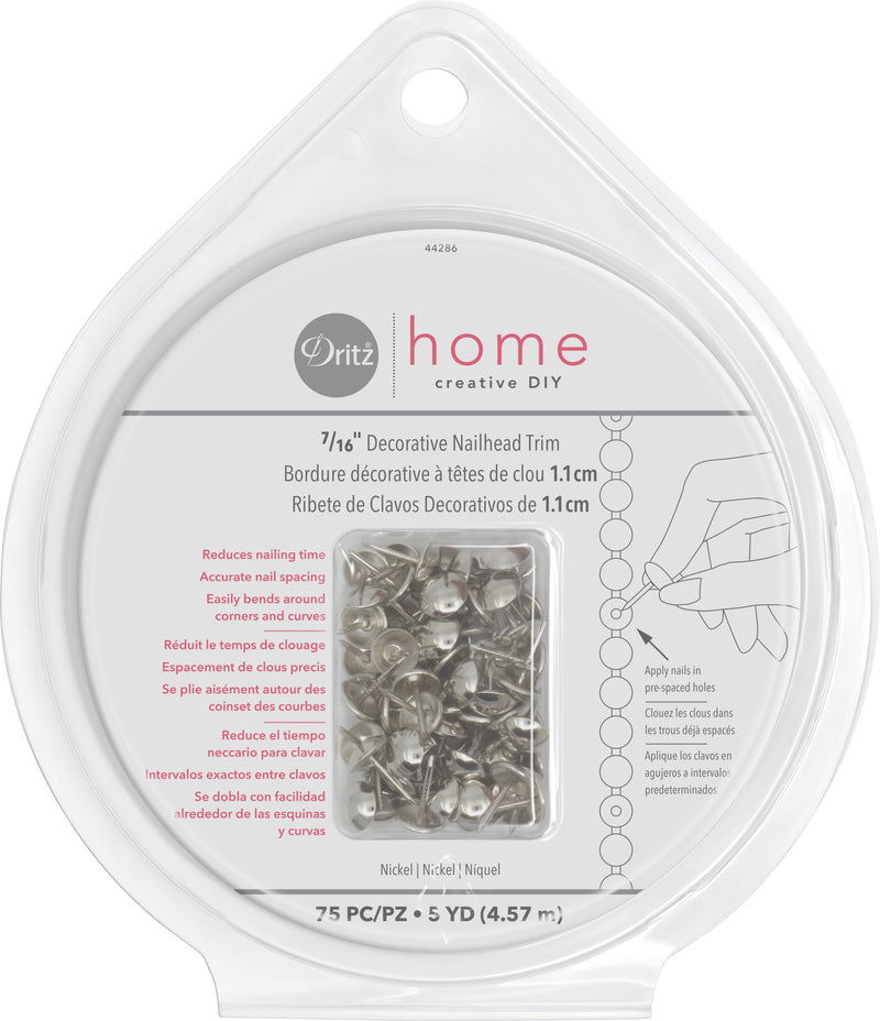 Load image into Gallery viewer, 44286|Dritz 7/16" Decorative Nailhead Trim, Nickel, 75 pc