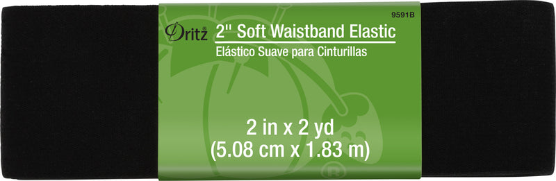 Load image into Gallery viewer, 9591B|Dritz 2" Soft Waistband Elastic, Black, 2 yd