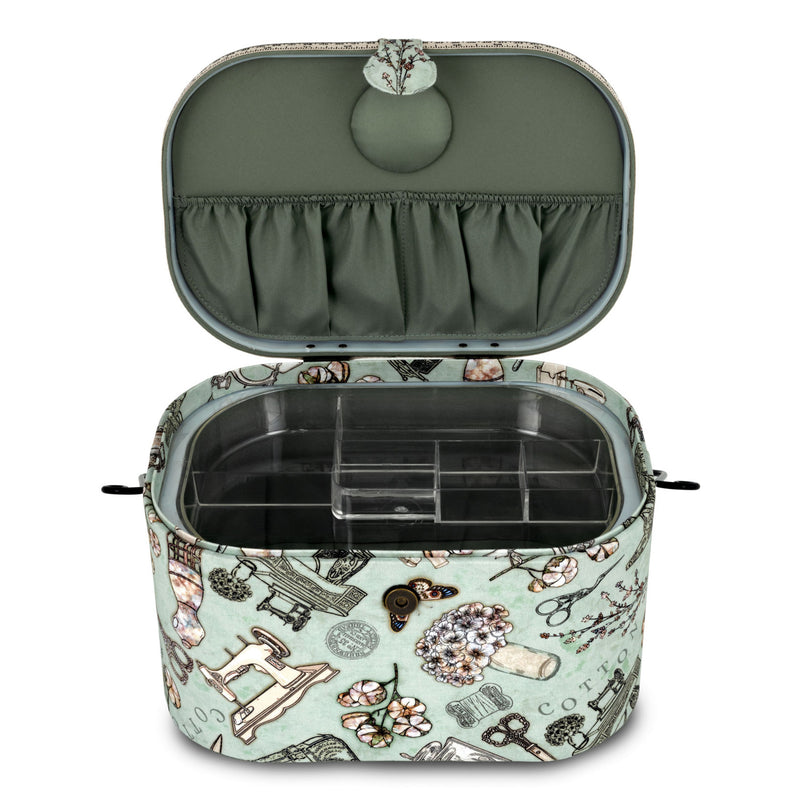 Load image into Gallery viewer, Z10332-211|Dritz Oval Sewing Basket with Metal Handle, Large