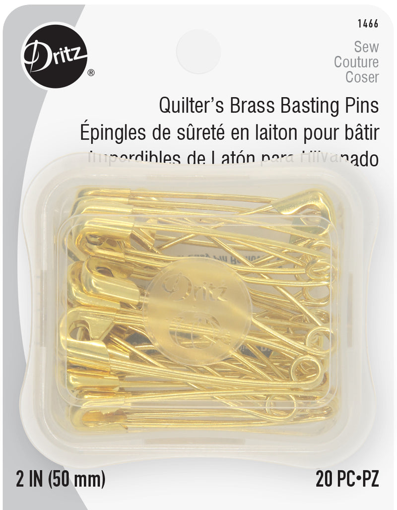 Load image into Gallery viewer, 1466|Dritz 2" Quilters Brass Safety Pins, Brass, 20 pc