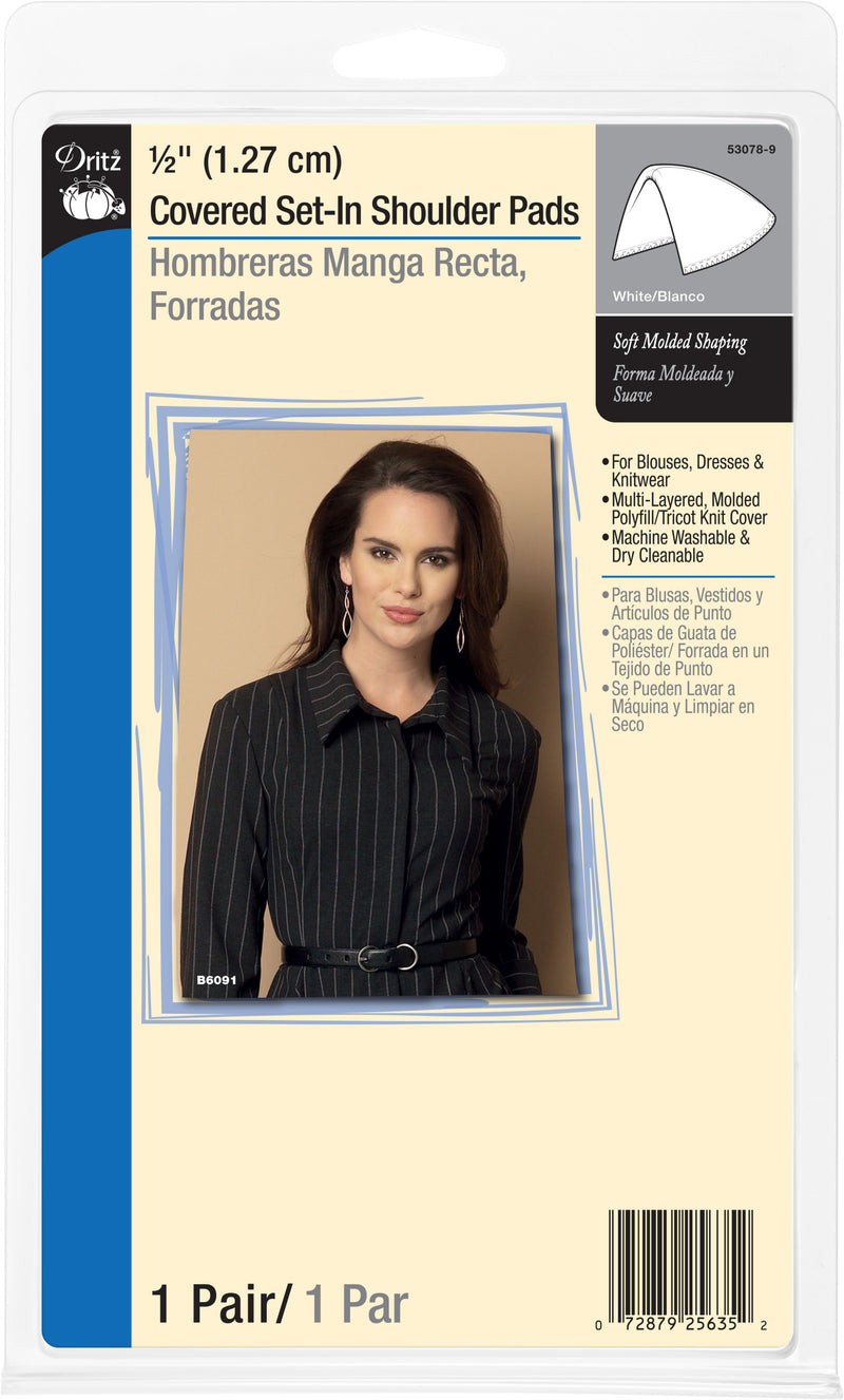 Load image into Gallery viewer, 53078-9|Dritz 1/2" Covered Set-In Shoulder Pads, White