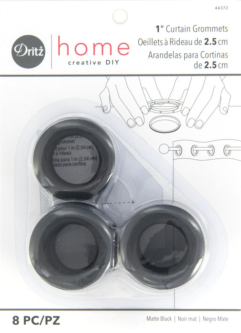 Load image into Gallery viewer, 44372|Dritz 1" Plastic Curtain Grommets, Black, 8 Sets