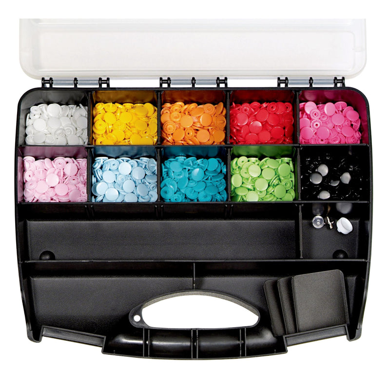 Cargue la imagen en el visor de la galería, 393900|Prym COLOR Snaps Box with tools 300pc