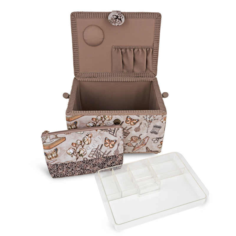 Load image into Gallery viewer, Z10455|Dritz Rectangular Sewing Basket with Zippered Case, Large