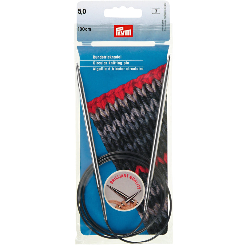 Load image into Gallery viewer, 212166|Prym 40" Circular Brass Knitting Needles, 5mm