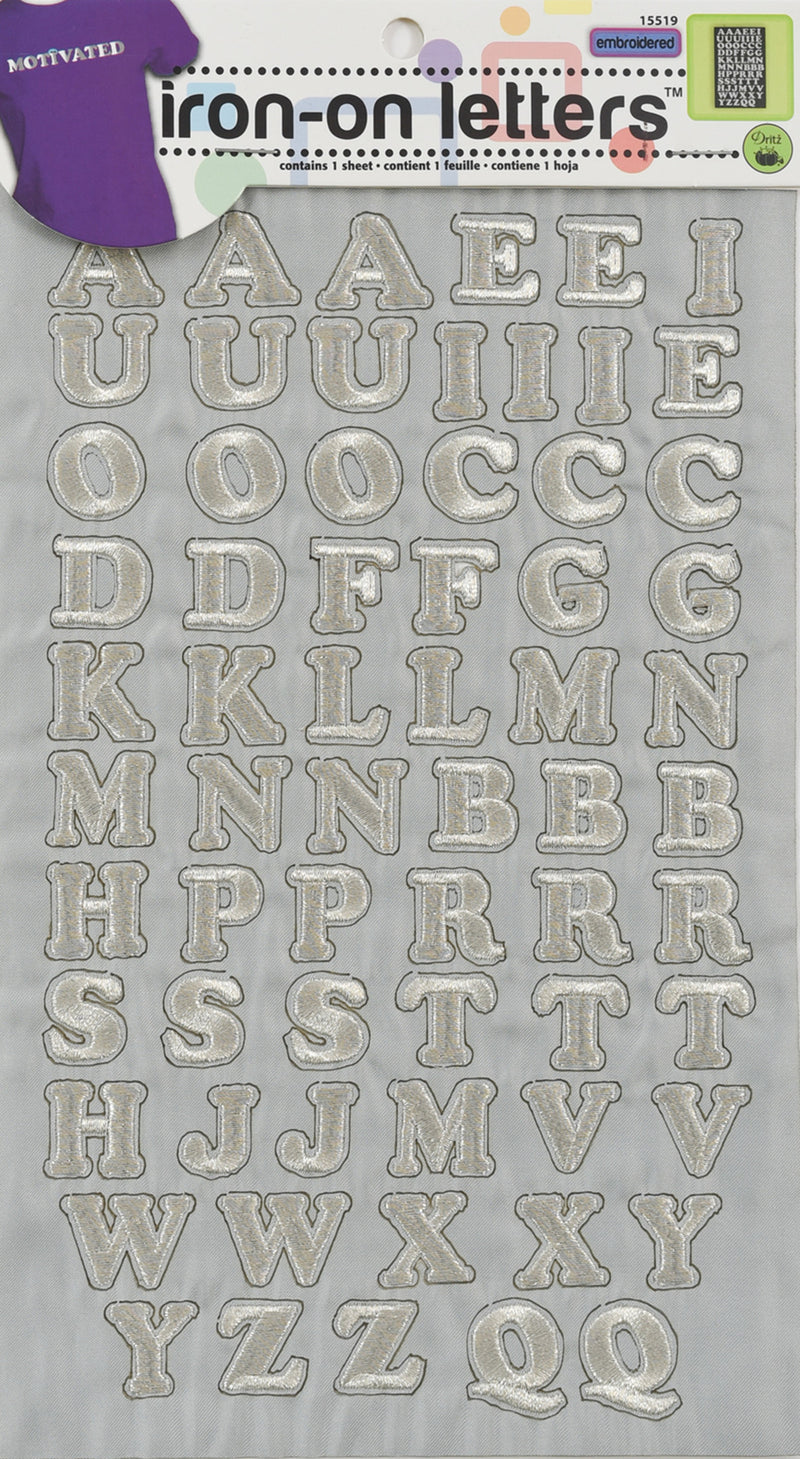 Load image into Gallery viewer, 15519|Dritz Embroidery Iron-on Letters, Silver