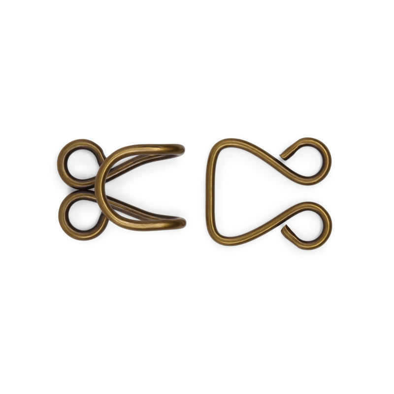 Load image into Gallery viewer, 98-38|Dritz Extra-Large Hooks & Eyes, 3 Sets, Antique Brass
