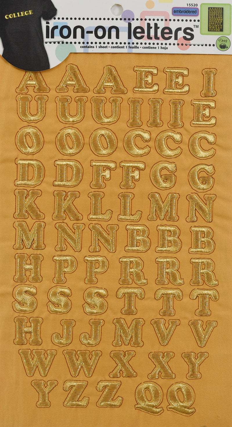 Load image into Gallery viewer, 15520|Dritz Embroidery Iron-on Letters, Gold