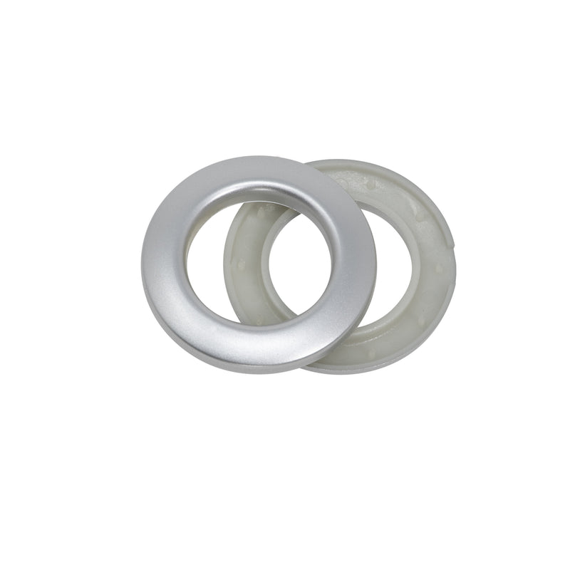 Load image into Gallery viewer, 44373|Dritz 1" Plastic Curtain Grommets, Brushed Silver, 8 Sets