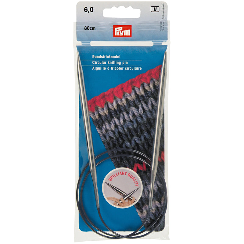 Load image into Gallery viewer, 212184|Prym 32" Circular Brass Knitting Needles, 6mm