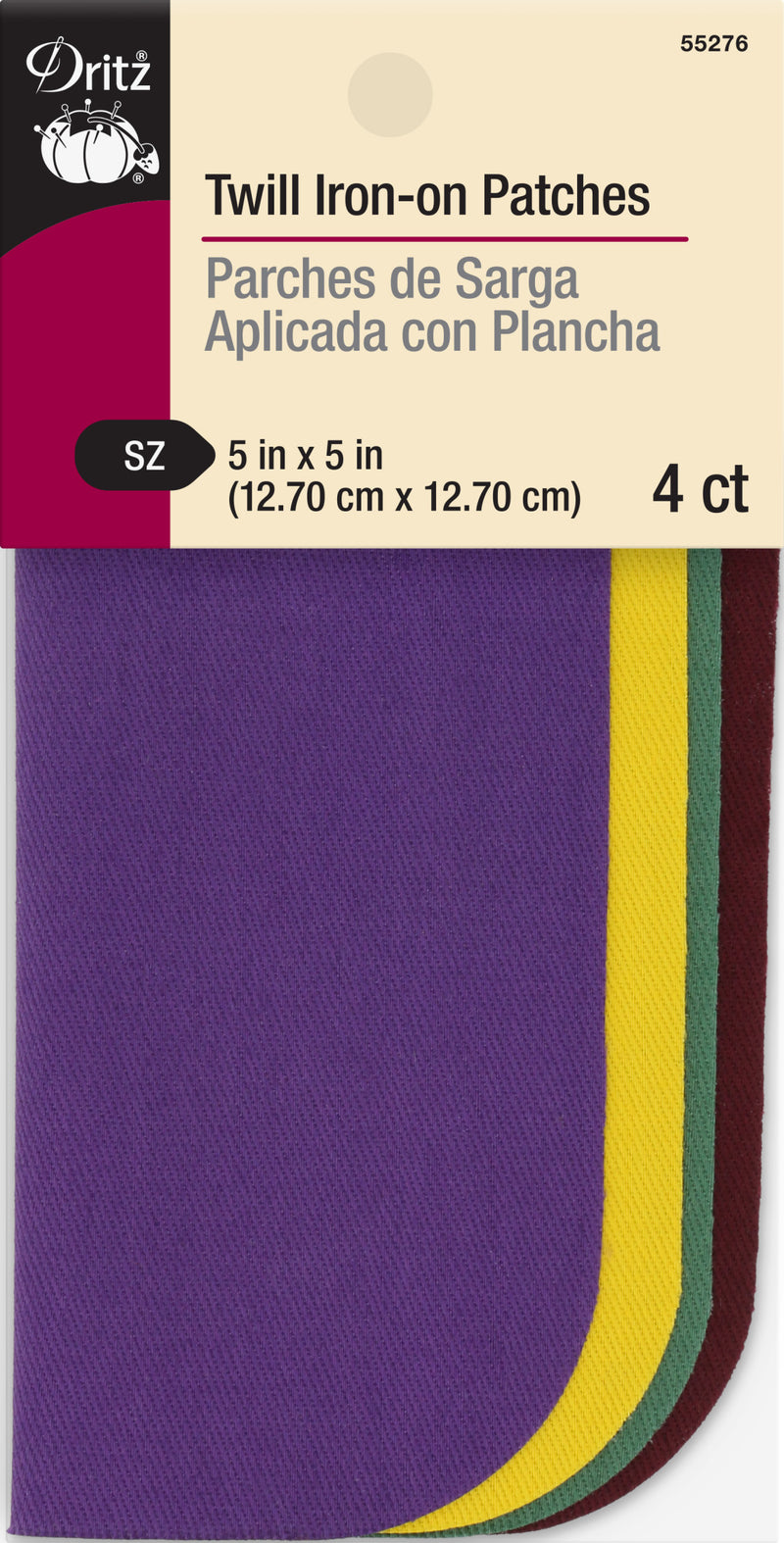 Load image into Gallery viewer, 55276|Dritz Twill Iron-On Patches, 5" x 5", 4 pc, School Assorted