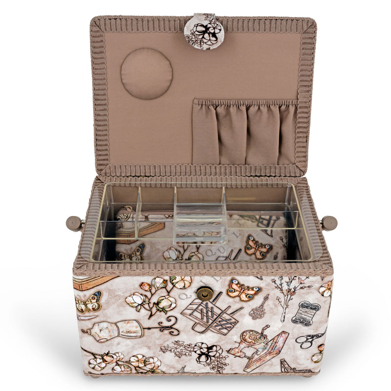 Load image into Gallery viewer, Z10455|Dritz Rectangular Sewing Basket with Zippered Case, Large