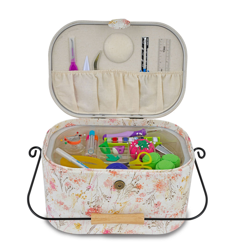 Load image into Gallery viewer, Z10332-212|Dritz Oval Sewing Basket with Metal Handle, Large