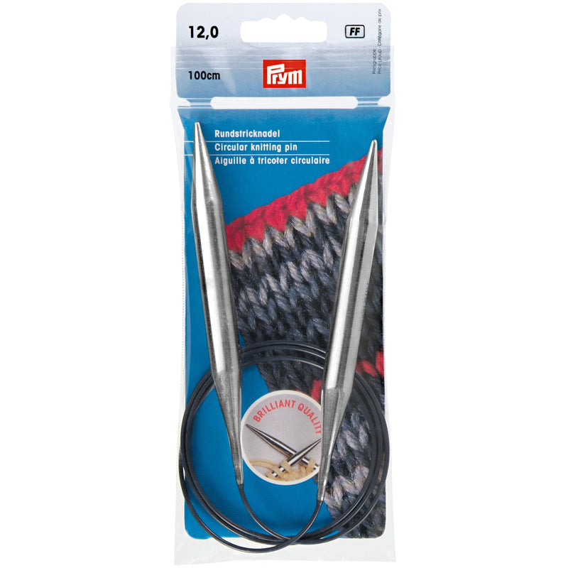 Load image into Gallery viewer, 212246|Prym 40" Circular Brass Knitting Needles, 12mm