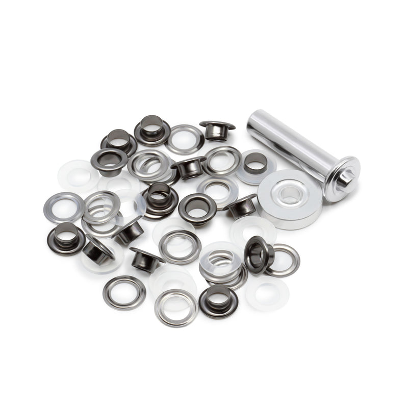 Load image into Gallery viewer, 730-33-T|Dritz 1/4" 2-Part Eyelets & Tools, 15 Sets, Gunmetal