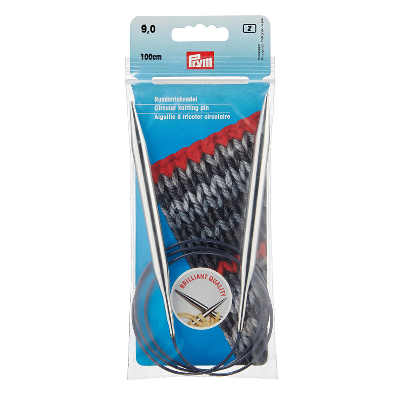 Load image into Gallery viewer, 212226|Prym 40" Circular Brass Knitting Needles, 9mm