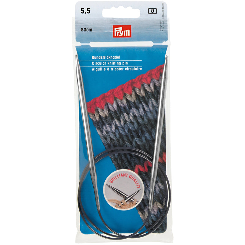 Load image into Gallery viewer, 212174|Prym 32" Circular Brass Knitting Needles, 5.5mm