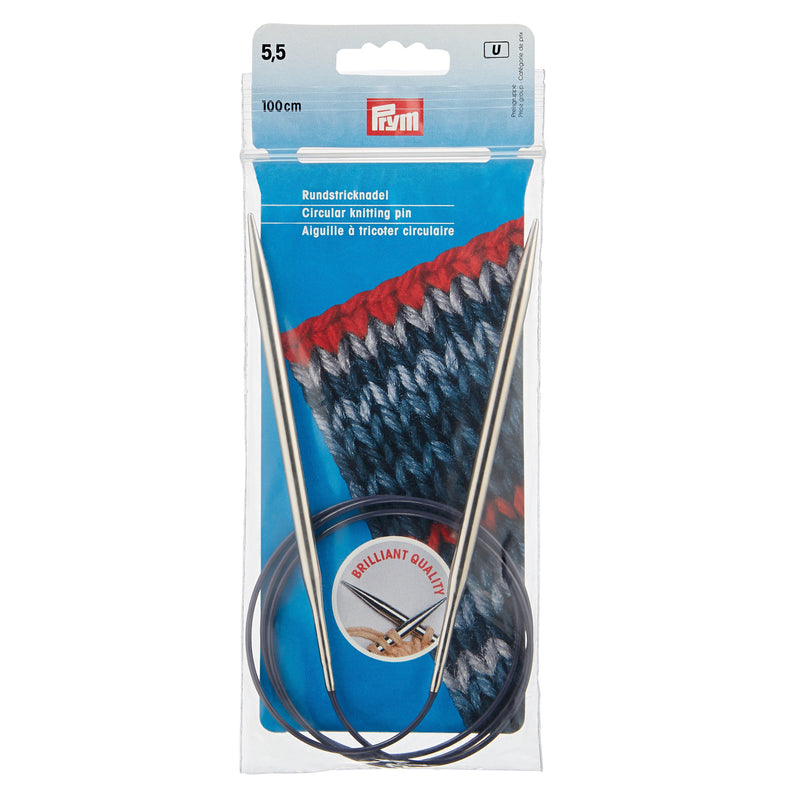 Load image into Gallery viewer, 212176|Prym 40" Circular Brass Knitting Needles, 5.5mm