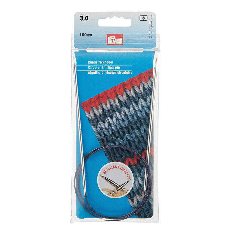Load image into Gallery viewer, 212126|Prym 40" Circular Brass Knitting Needles, 3mm