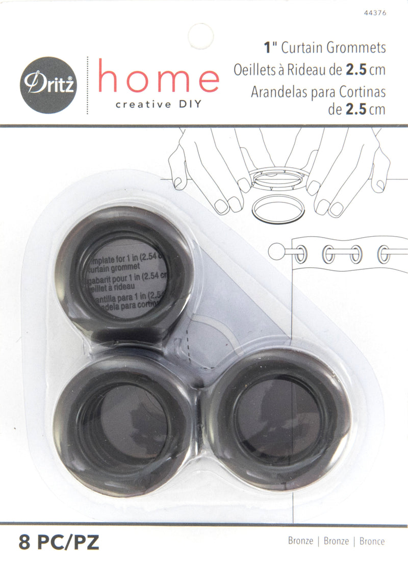 Load image into Gallery viewer, 44376|Dritz 1" Plastic Curtain Grommets, Bronze, 8 Sets
