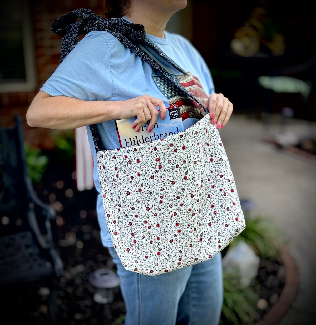 DIY Tote Bag with Bow Strap