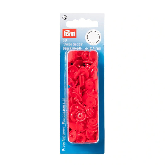 393101|Prym Color Snaps, round, 12.4 mm, 30 pcs, Light Red