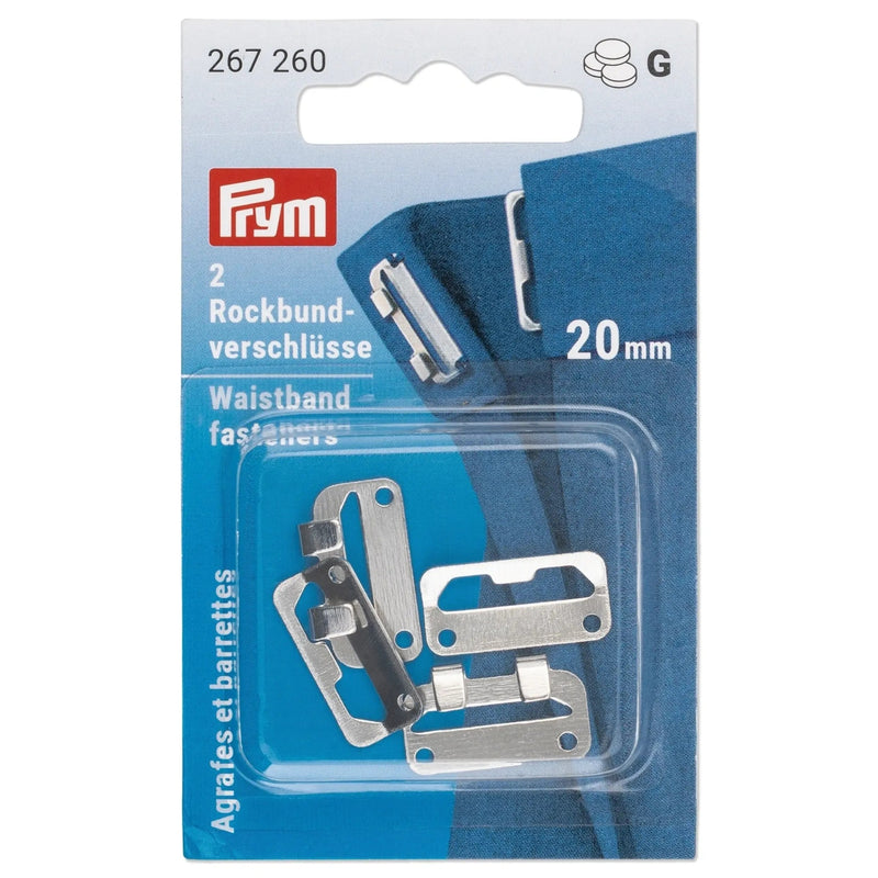 Cargue la imagen en el visor de la galería, 267260| Skirt Waistband Fasteners steel 20 mm silver col