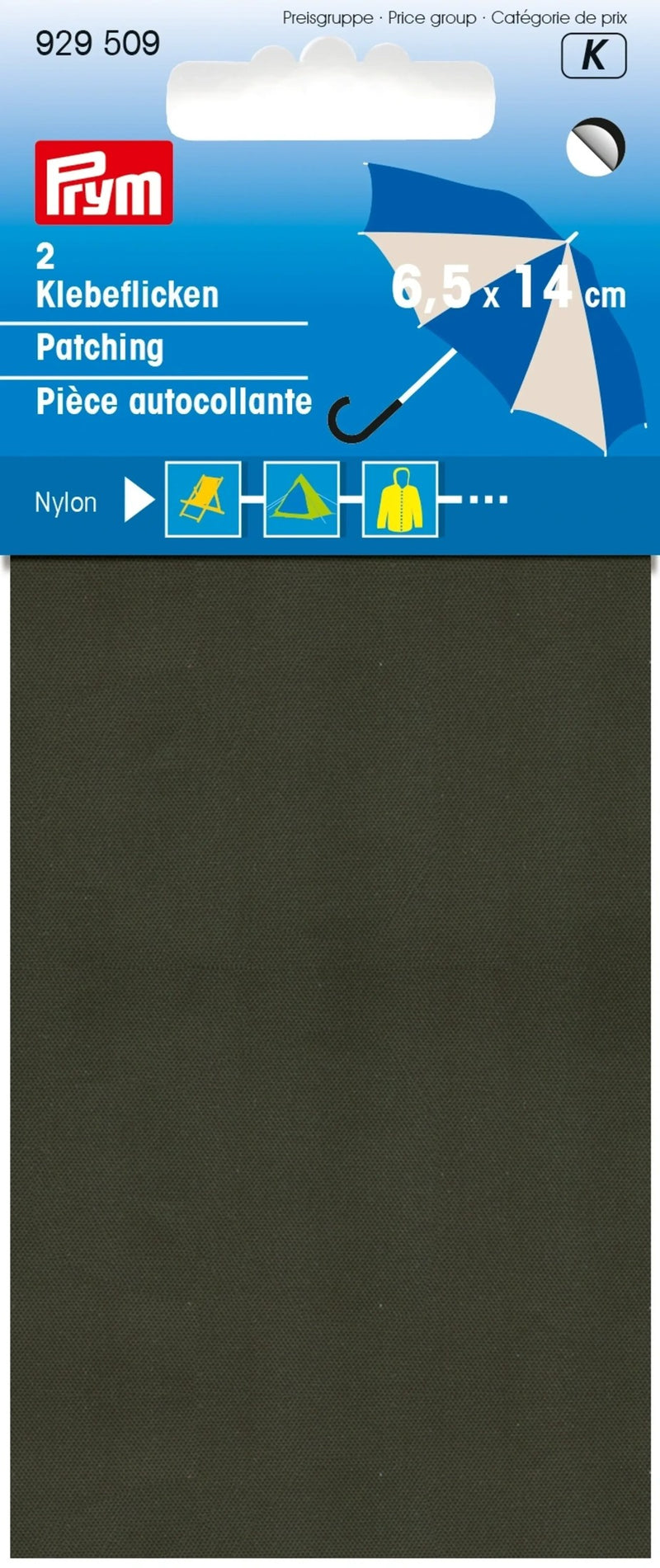 Cargue la imagen en el visor de la galería, 929509| Patching nylon adhes. 6.5 x 14 cm khaki
