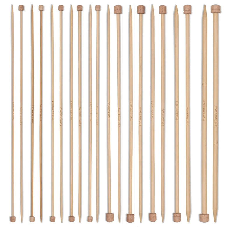 Load image into Gallery viewer, 222930|Prym 13" Single Point Knitting Needle Set, Bamboo, 3.0-8.0mm
