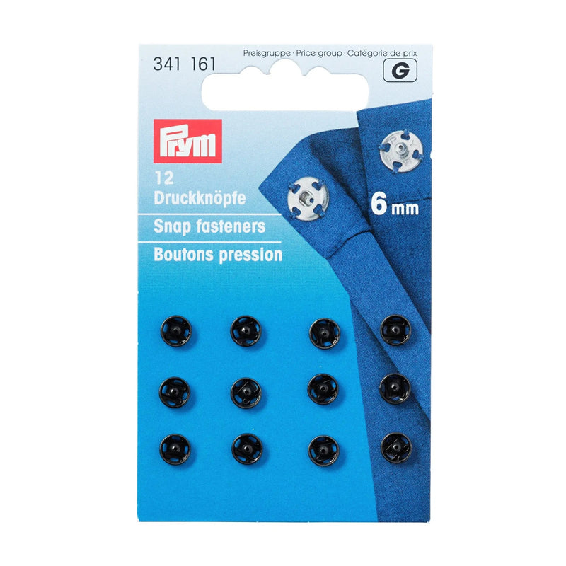Load image into Gallery viewer, 341161| Sew-On Snap Fasteners brass 6 mm black