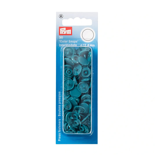 393127|Prym Color Snaps, round, 12.4 mm, 30 pcs, Dark Turquoise