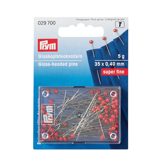 29700| Glass-headed Pins 0.40 x 35 mm red