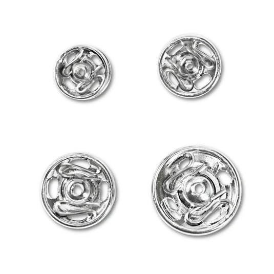 341270| Sew-On Snap Fasteners brass 6-11 mm silver col