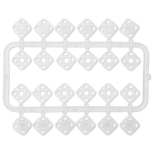 347118| Sew-On Snap Fasteners plastic square 7 mm transparent