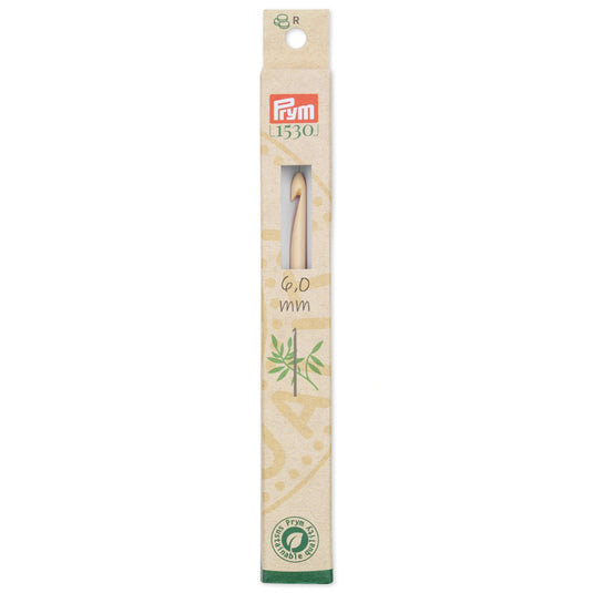 197612| 6" Crochet Hook, Bamboo, US J (6mm)