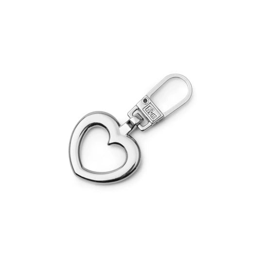 482371| Fashion Zipper puller heart silver-col