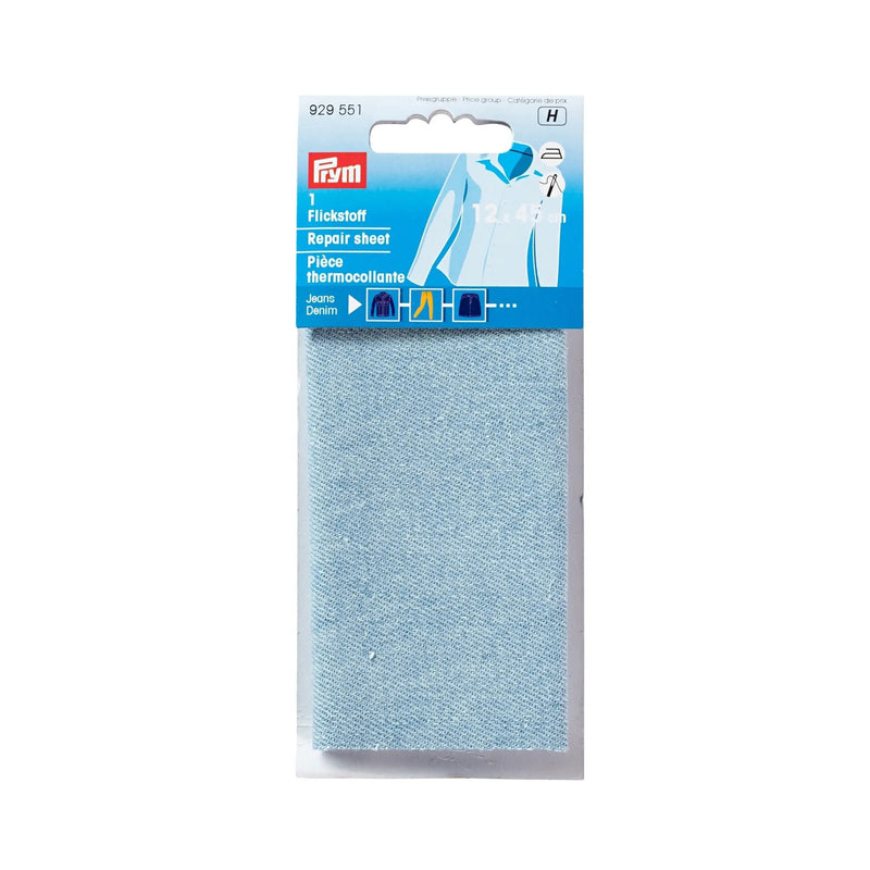 Cargue la imagen en el visor de la galería, 929551| Repair sheet denim iron-on 12 x 45 cm light blue