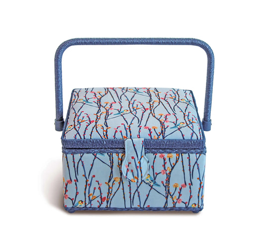 612081| Sewing basket M Blue Birds