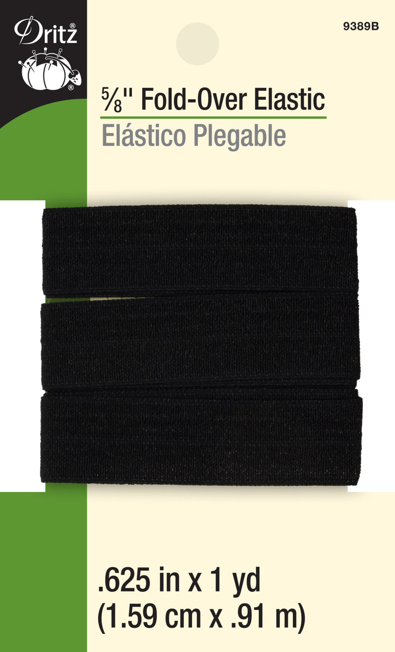 Cargue la imagen en el visor de la galería, 9389B|Dritz 5/8" Fold-Over Elastic, Black, 1 yd