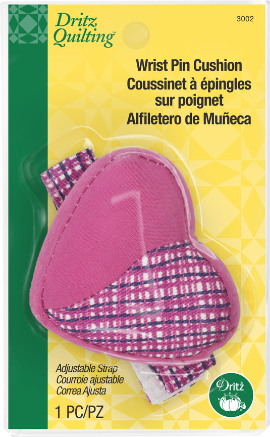 3002|Dritz Heart Wrist Pin Cushion with Adjustable Strap, Assorted Colors