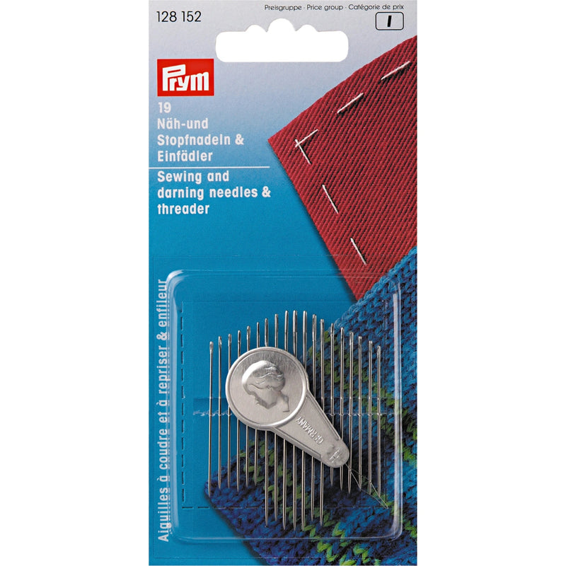 Load image into Gallery viewer, 128152|Prym Darning Hand Needles &amp; Threader, Assorted, 19 pc
