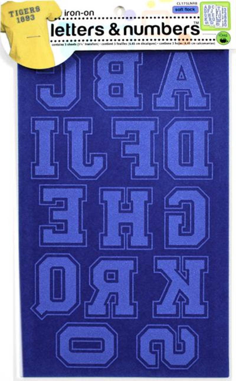 Load image into Gallery viewer, CL175LNRB|Dritz Soft Flock Collegiate Iron-On Letters, Blue