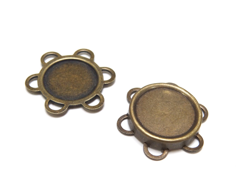 Load image into Gallery viewer, 759-38|Dritz Magnetic Flower Sew-On Snap, 1 Set, Antique brass