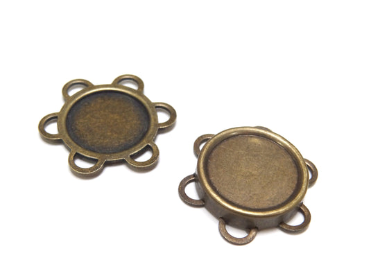 759-38|Dritz Magnetic Flower Sew-On Snap, 1 Set, Antique brass
