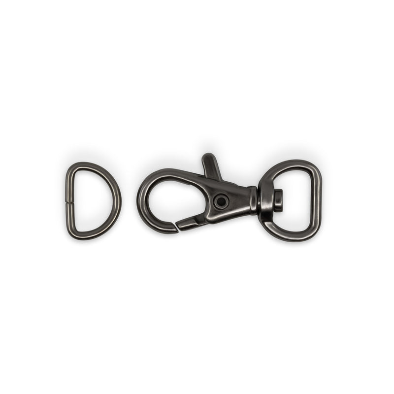 Load image into Gallery viewer, 728-33|Dritz 1/2" Swivel Hooks &amp; D-Rings, Gunmetal, 12 Sets